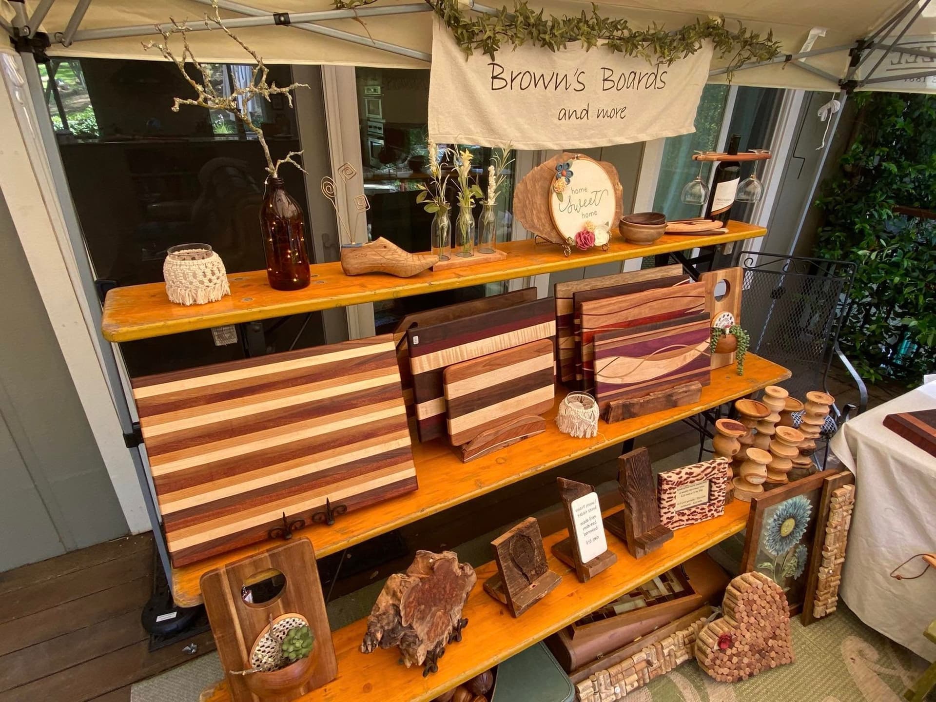 A display of hand crafted boards